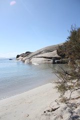 calm bay on a island next to italy