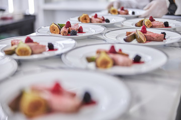 duck food preparation in botique restaraunt