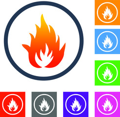 set of fire icons