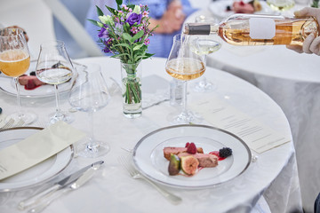 gourmet delicious food preparation in restaraunt