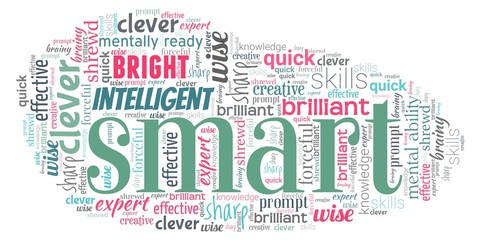 Obraz premium Smart word cloud isolated on a white background.