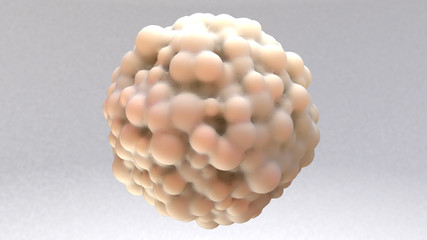 Growing tumor. Cancer cells causing metastasis cancerous tumor 3D animation