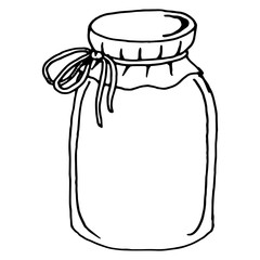 Glass jar. Vector illustration of an empty bank. Empty glass bottle.