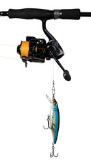 Spinning rod, reel and fishing baits