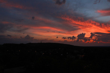 закат, цветы