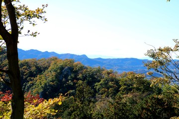 眺望　秋　山　空　風景　