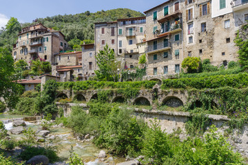 Fototapeta na wymiar Rocchetta Nervina ancient village, Liguria region, Italy