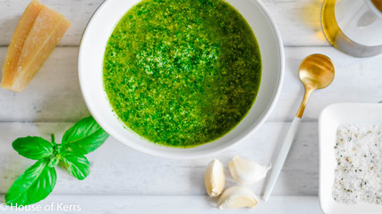 Homemade fresh pesto