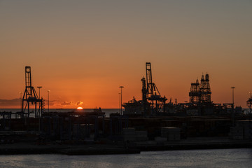 Las Palmas - Hafen - Sonnenaufgang - Gegenlicht - Rot