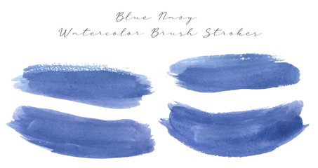 Blue Navy Watercolor Brushstrokes