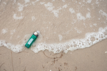Trash on the beach in Thailand