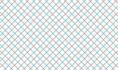 Blue and brown intersecting square lattice pattern on a white background vector