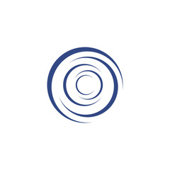 Spiral of blue focus. Isolated element on a white background. Object for decorating a digital concept