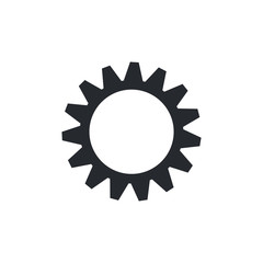 Gear black icon isolated on white background. Separate element for infographic composition or presentation