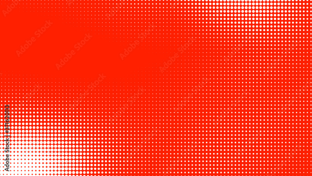 Poster dots halftone red white color pattern gradient texture with technology digital background. dots pop 