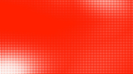 Dots halftone red white color pattern gradient texture with technology digital background. Dots pop art comics style.