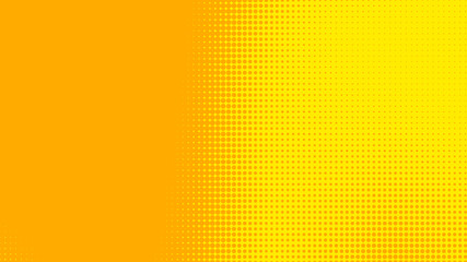 Fototapeta premium Dots halftone yellow orange color pattern gradient texture with technology digital background. Dots pop art comics with summer background.