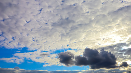 Weather sky dark storm clouds in the evening close-up