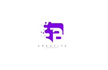 Letter B Logo Design Vector with Abstract Square Shape Dots