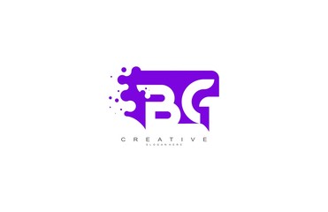 Letter BG Logo Design Vector with Abstract Square Shape Dots