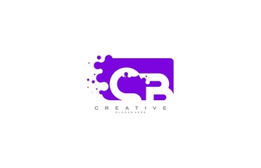 Letter CB Logo Design Vector with Abstract Square Shape Dots