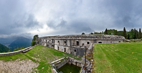 Fort Punta Corbin is an Italian fortress of the First World War. Treschè Conca, Roana, Vicenza Province, Veneto, Italy, Europe. - obrazy, fototapety, plakaty