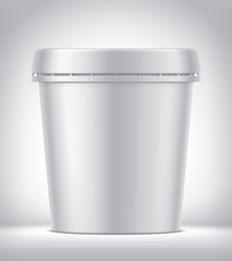 Plastic Cup for Ice Cream on Background. Matt version. 