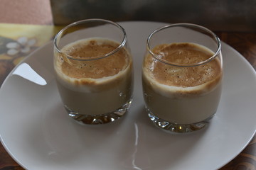 cappuccino latte in a glass