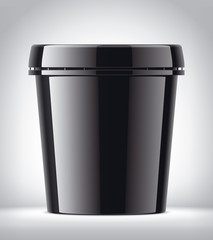 Plastic Cup for Ice Cream on Background. Glossy version. 