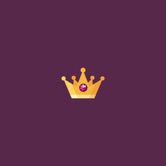 2D Vector Flat Design Crown. Illustration.
