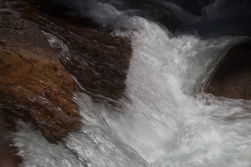 Cascading river around rocks