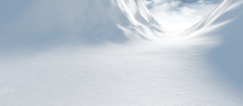 Winter Landscape With Snow 3d Render