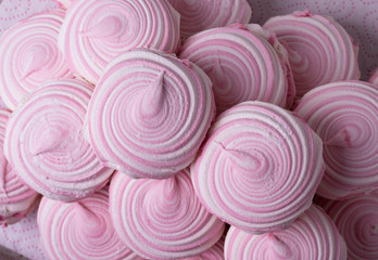 many pink round sweet marshmellows