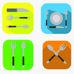 kitchen tools icon set