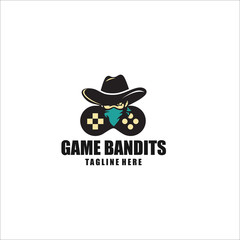 bandit game logo design icon vector silhouette