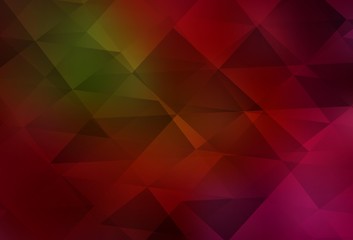Dark Green, Red vector polygon abstract layout.