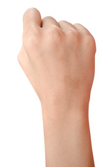 visible veins arm and hand isolated on a white background