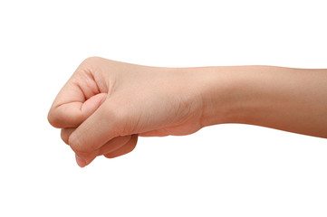 visible veins arm and hand isolated on a white background