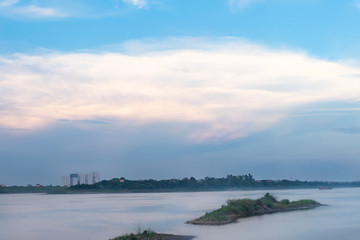 sunset over the river