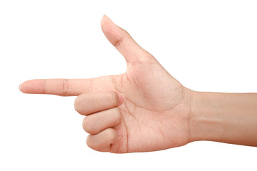 Hand touching or pointing to something