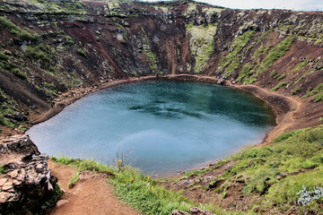 A view of the Kerid Crater in Iceland