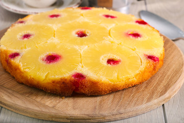 Pineapple and cherry upside down cake