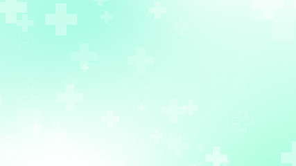 Medical green blue cross pattern healthcare background.