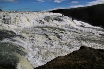 A view of the Gulfoss waterfall in Iceland