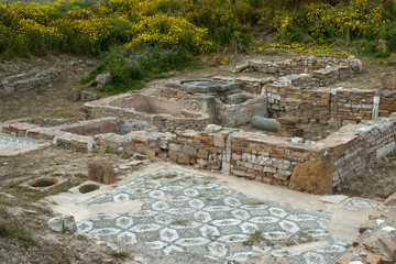 Thuburbo Majus Tunisia, roman ruins with mosaic floors