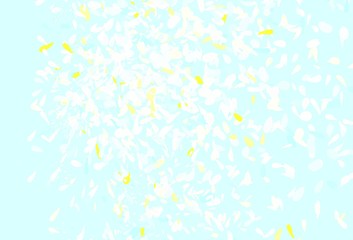 Fototapeta na wymiar Light Blue, Yellow vector doodle pattern with leaves.