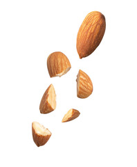 almonds isolated on white background