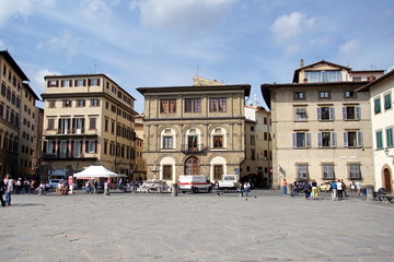 Obraz premium Piazza di Santa Croce on sunny day in Florence. Italy