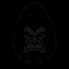 Obraz premium Ape Gorilla Silverback Stencil