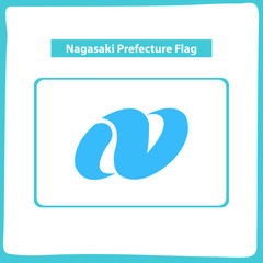 Flag Nagasaki Prefecture Japan Flat Design